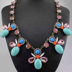PINK & BLUE STATEMENT NECKLACE #317